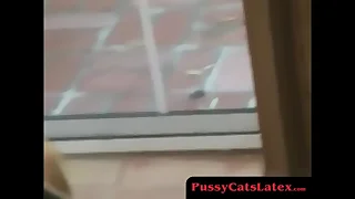 PussyCatsLatex&period;com - Anastasia's anal adventure with vintage latex digits